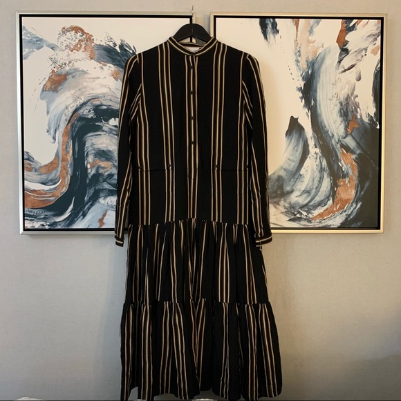 Akris Punto Striped Tiered Dress - Picture 3 of 8